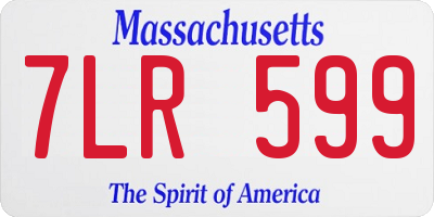 MA license plate 7LR599