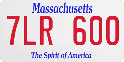 MA license plate 7LR600