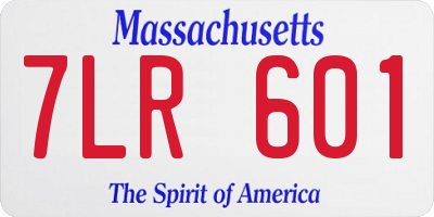 MA license plate 7LR601