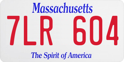 MA license plate 7LR604
