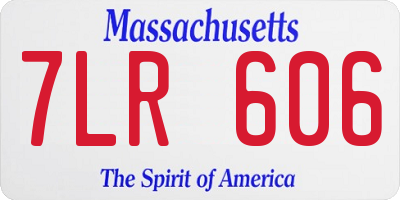 MA license plate 7LR606