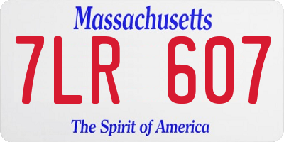 MA license plate 7LR607