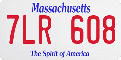 MA license plate 7LR608