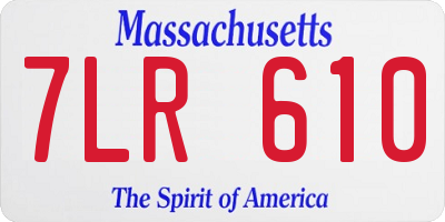 MA license plate 7LR610