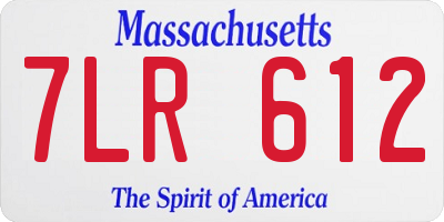 MA license plate 7LR612