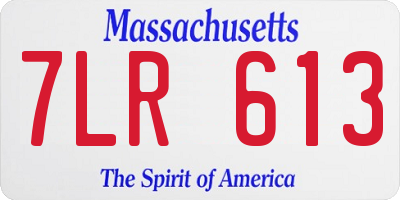 MA license plate 7LR613