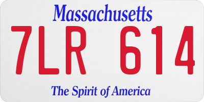 MA license plate 7LR614
