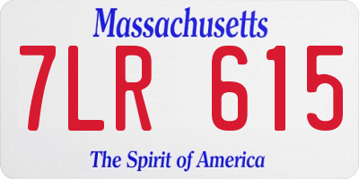 MA license plate 7LR615