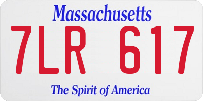 MA license plate 7LR617