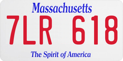 MA license plate 7LR618