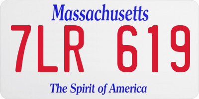 MA license plate 7LR619