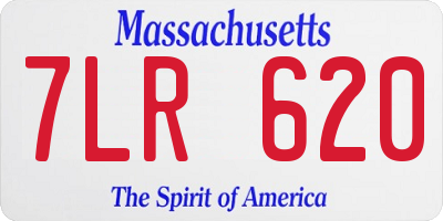 MA license plate 7LR620