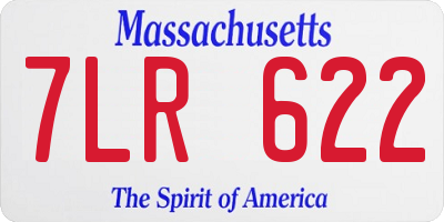 MA license plate 7LR622