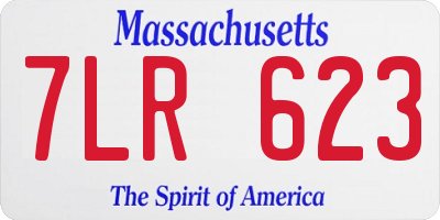 MA license plate 7LR623