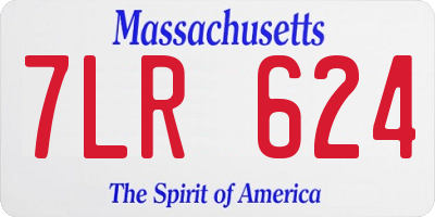 MA license plate 7LR624