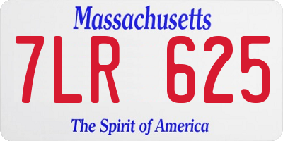 MA license plate 7LR625
