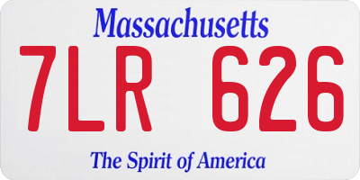 MA license plate 7LR626