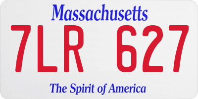 MA license plate 7LR627