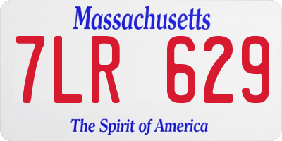 MA license plate 7LR629