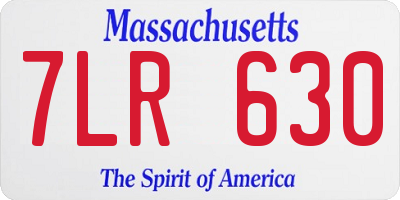 MA license plate 7LR630