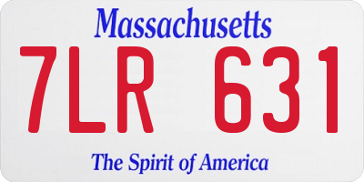 MA license plate 7LR631