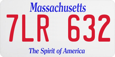 MA license plate 7LR632