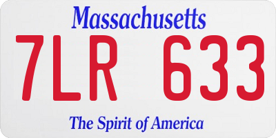 MA license plate 7LR633