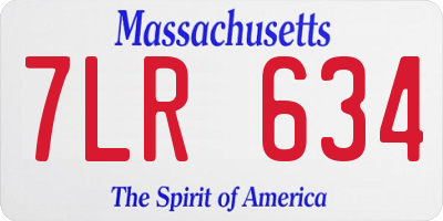 MA license plate 7LR634