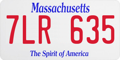 MA license plate 7LR635