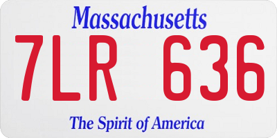 MA license plate 7LR636