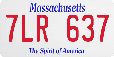 MA license plate 7LR637
