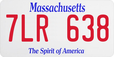 MA license plate 7LR638