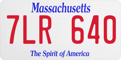 MA license plate 7LR640