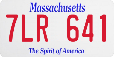 MA license plate 7LR641