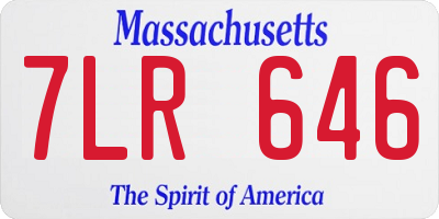 MA license plate 7LR646