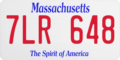 MA license plate 7LR648