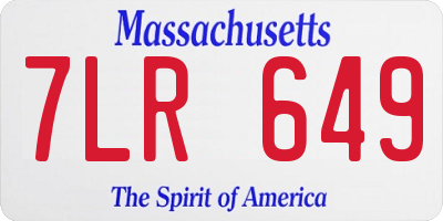 MA license plate 7LR649