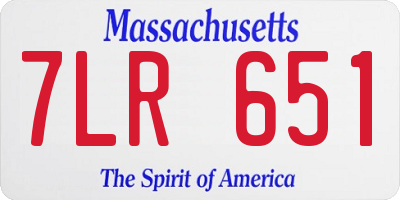 MA license plate 7LR651