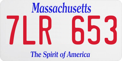 MA license plate 7LR653