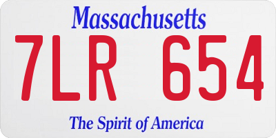 MA license plate 7LR654