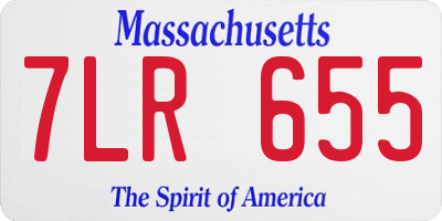 MA license plate 7LR655