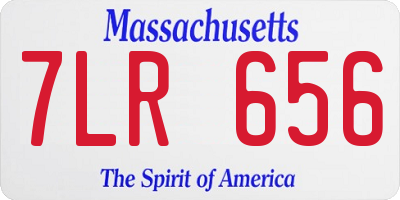 MA license plate 7LR656