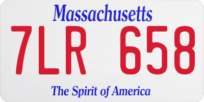 MA license plate 7LR658
