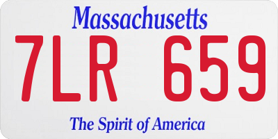 MA license plate 7LR659