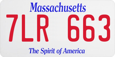 MA license plate 7LR663