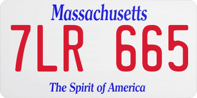MA license plate 7LR665