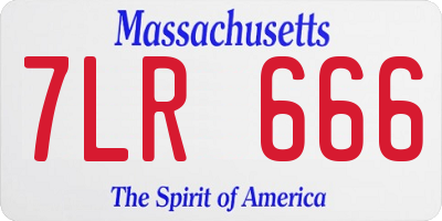 MA license plate 7LR666