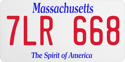 MA license plate 7LR668