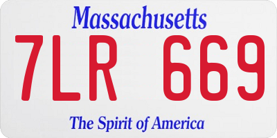MA license plate 7LR669