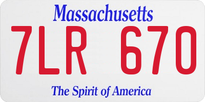MA license plate 7LR670